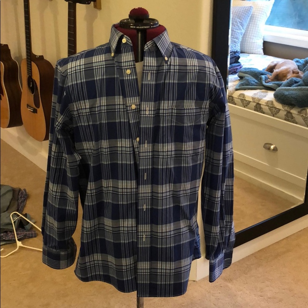 Blue check dress shirt